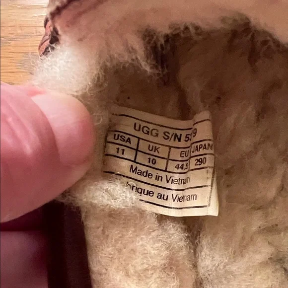 UGG Men's Dark Brown Leather Slip-Ons - Picture 5 of 5